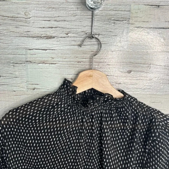 The fifth label polka dot sheer long sleeve blouse  black white size small - Picture 5 of 8